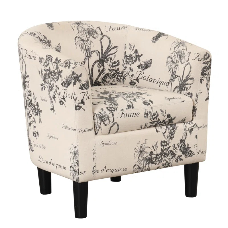 Pamplona 26" W Modern Stylish Soft and Breathable Upholstered Barrel Chair and Ottoman