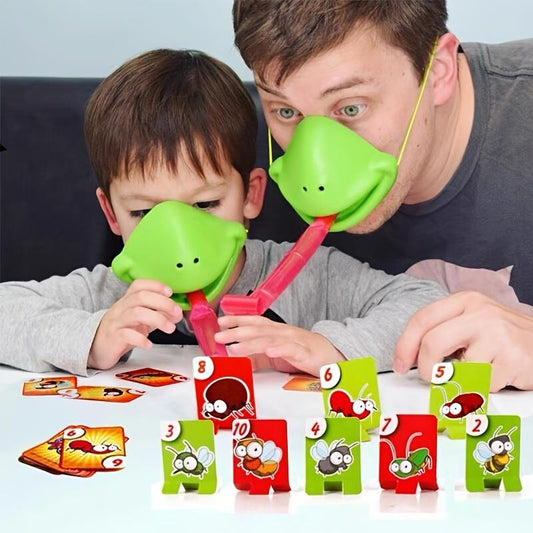 Fun Lizard Mouth Sticker Card Game Set, Includes 2 Masks and 20 Cards, Perfect for Company Gatherings, Party Games, Strategy Battles, Family Fun
