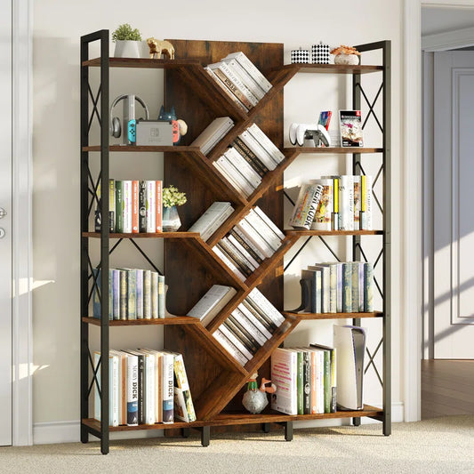 Mong 70" H X 55"W Display Shelves Wood Etagere Bookcase