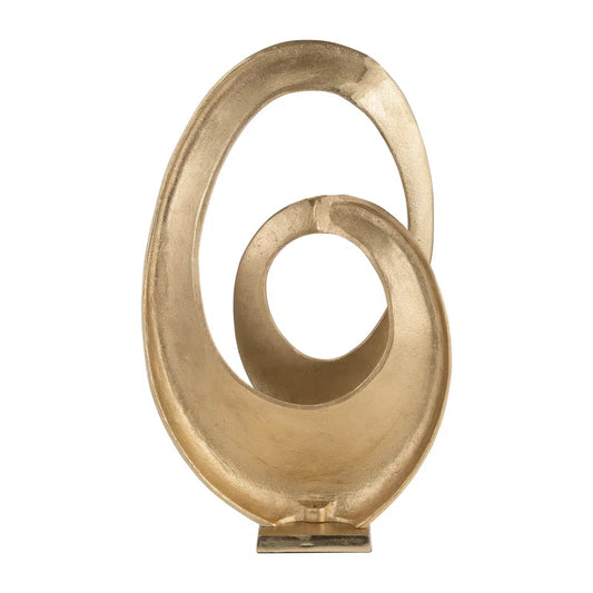 Zarielle Modern Gold Aluminum Abstract Sculpture - 20" Decorative Metal Accent for Home or Office