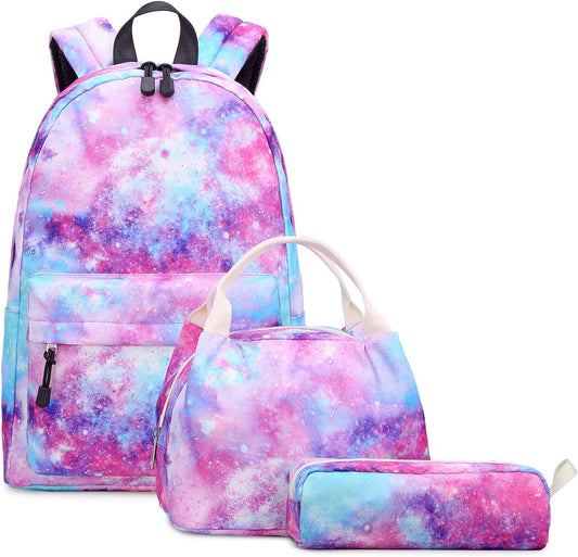 Lightweight Water Resistant Backpacks for Teen Girls School Backpack with Lunch Bag