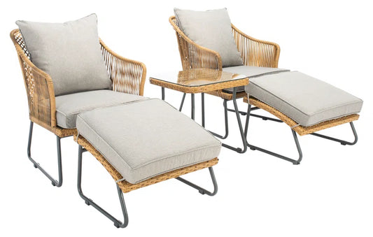 Nevaeh 3 Piece Rattan Seating Group with Cushions