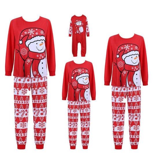 Christmas Pajamas for Family Holiday Christmas Pajamas for Couples Fitted Long Sleeve Crew Neck Snowman Cartoon Pajamas Matching Suits Christmas Pajamas for Kids Matching Christmas Pajamas Soft and Stretchy Family Matching Long Sleeve Sets 13031-D1