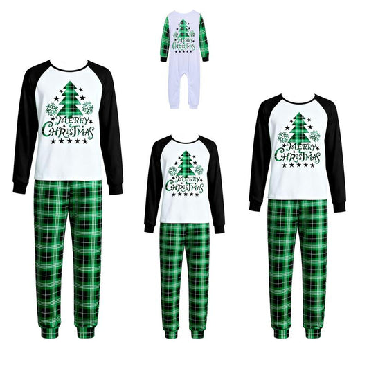 Cute Family Christmas Pajamas Matching Sets 2 Piece Long Sleeve Pajamas Set Soft Homewear Christmas Tree Design Loungewear for Couples Adult Kids Sizes 13037-D3