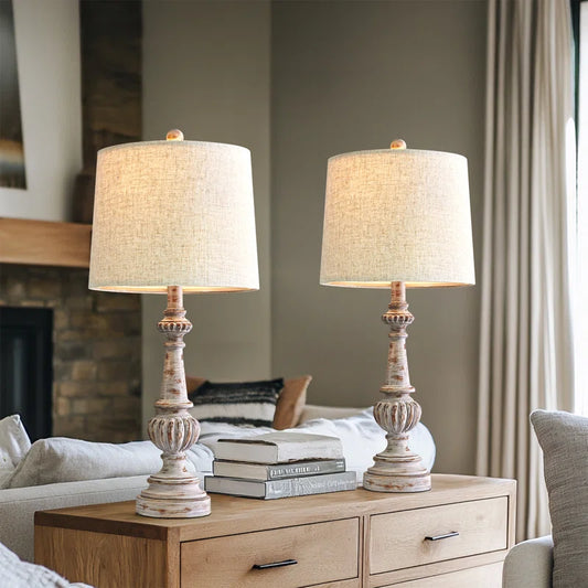 Shaunte 24.5"Antique Traditional Table Lamp Suitable for Living Room, Bedroom, Office, Bedside Table