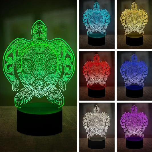 Turtle 3D Night Light – Optical Illusion LED Lamp, 7-Color Changing, Touch Control, USB Powered – Stylish Home & Bedroom Décor, Unique Gift for Any Occasion
