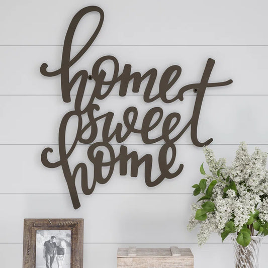 Home Decor Wall Sign - Home Sweet Home Decorative 3D Word Art Wall Decor - Modern Rustic or Vintage Farmhouse Style by Lavish Home (Dark Brown)