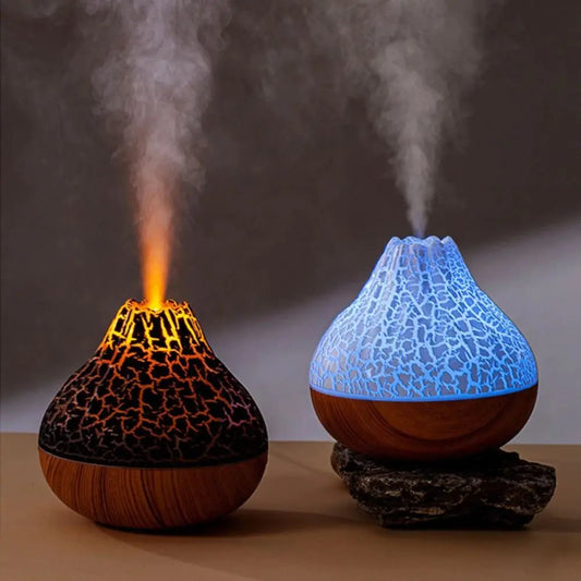 Volcano Black Crackle LED Aromatherapy Diffuser